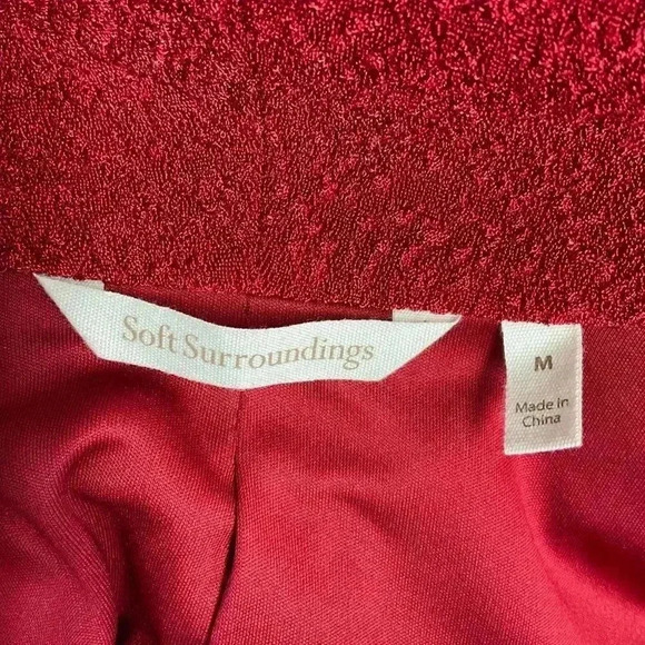 Soft Surroundings Size M Natalya Lined Jacket Zip Pockets Open Front Cardigan - Picture 3 of 7